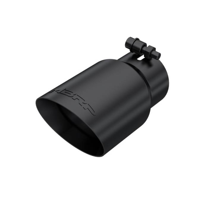 MBRP - MBRP Tip 3in Round x 4in Inlet OD Dual Walled Angled Black Tip - Fits all 3in Exhausts - T5122BLK