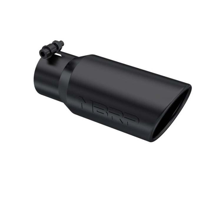 MBRP - MBRP Universal Tip 4in OD 3in Inlet 10in Length Angled Rolled End Black - T5155BLK