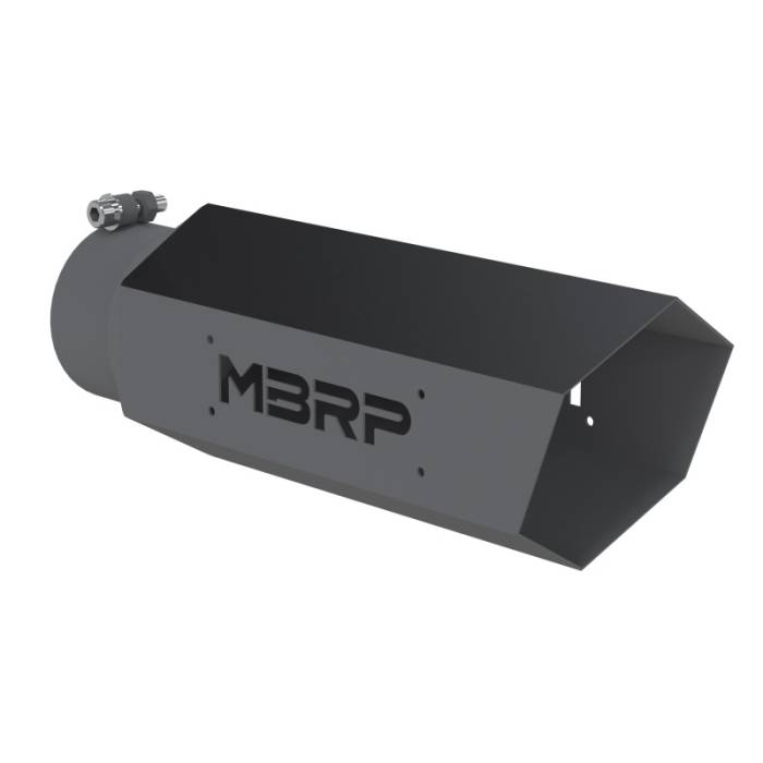 MBRP - MBRP Universal Hex Tip 4in Inlet 16in Length w/o Logo - Black Coated - T5165BLK
