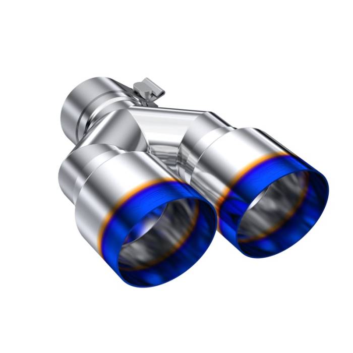 MBRP - MBRP Burnt End Tip 2.5 ID, Dual 3.5 OD Out, 9.5 length, Single wall 304 Stainless Steel - T5171BE