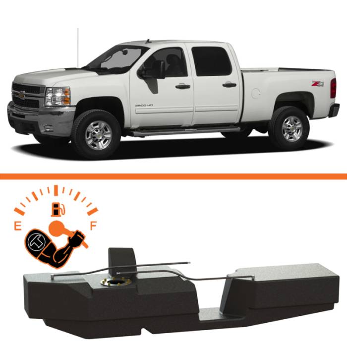 Titan Fuel Tanks - Titan Fuel Tanks 01-10 GM 2500/3500 Duramax Crew Cab Short Bed 52 Gallon XXL Mid-Ship Fuel Tank - 7010201