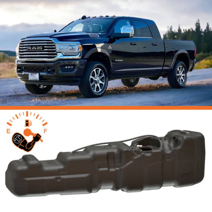 Titan Fuel Tanks - Titan Fuel Tanks 13-24 RAM 2500/3500 Cummins Mega Cab Short Bed 50 Gallon XXL Mid-Ship Fuel Tank - 7030213