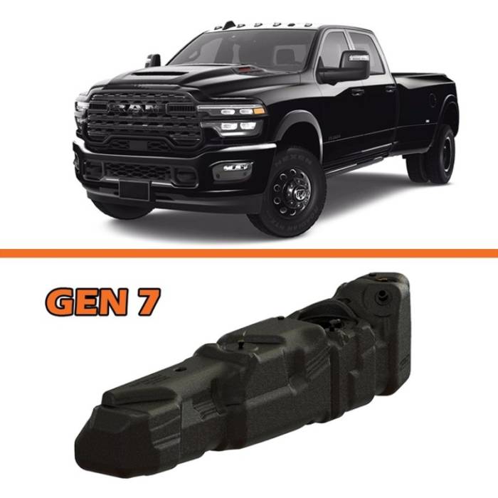 Titan Fuel Tanks - Titan Fuel Tanks 25-26 RAM 2500/3500 Cummins Crew Cab Long Bed 55 Gallon XXL Mid-Ship Fuel Tank - 7030325