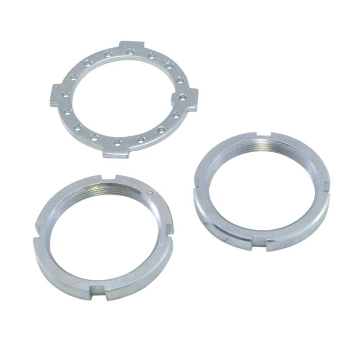 Yukon Gear & Axle - Yukon Gear & Axle Yukon Gear Replacement Spindle Nut Kit for Dana 50 and 60 w/two 4-slot type Nuts & Washer - AK D60F-NUTS