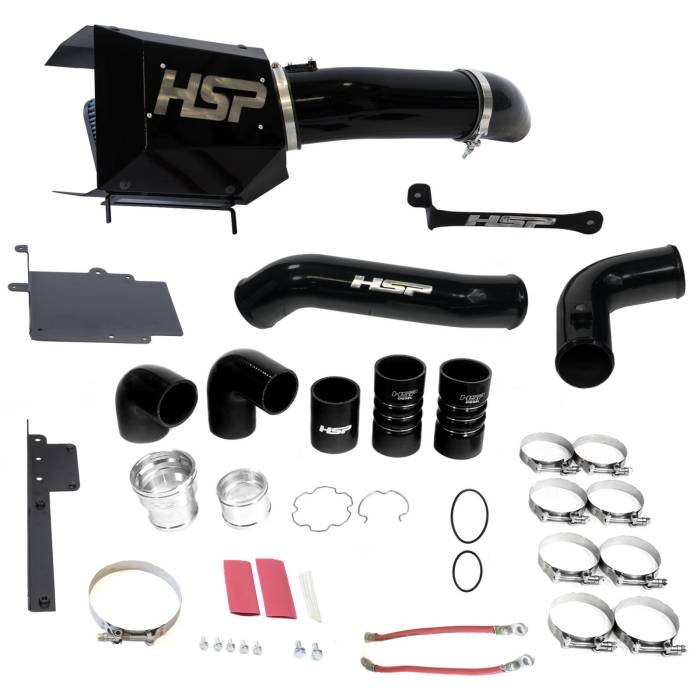 HSP Diesel - HSP Diesel Intake And Intercooler Bundle Kit For 17-19 Ford Powerstroke F250/350 6.7L-Silk Satin Black HSP Diesel - HSP-P-493-2-HSP-SB