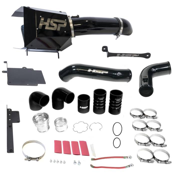 HSP Diesel - HSP Diesel Intake And Intercooler Bundle Kit For 17-19 Ford Powerstroke F250/350 6.7L-Ink Black HSP Diesel - HSP-P-493-2-HSP-GB