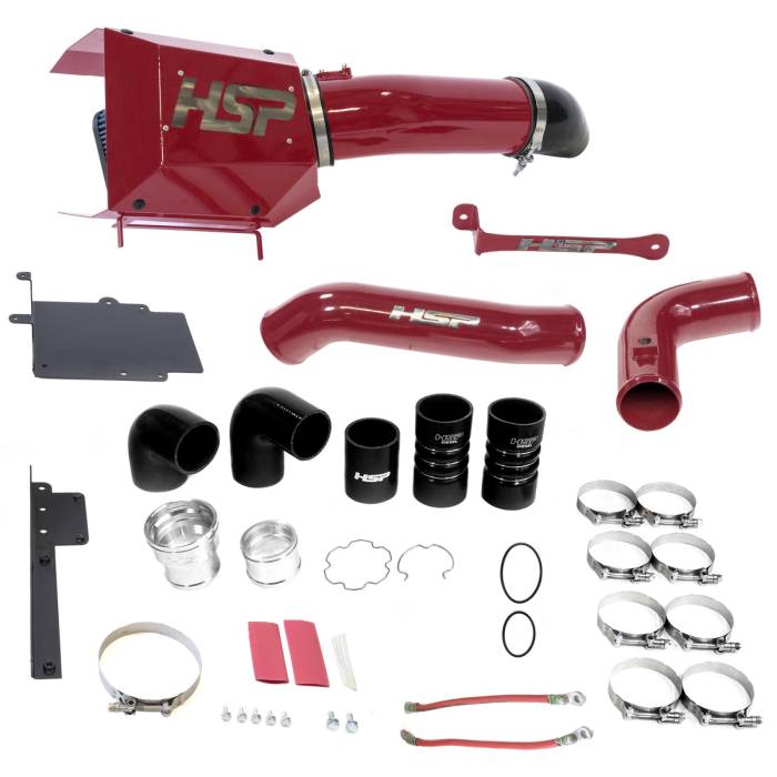 HSP Diesel - HSP Diesel Intake And Intercooler Bundle Kit For 17-19 Ford Powerstroke F250/350 6.7L-Illusion Cherry HSP Diesel - HSP-P-493-2-HSP-CR