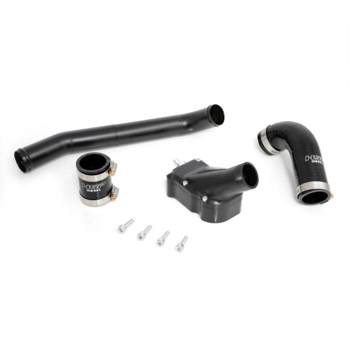 HSP Diesel - HSP Diesel Billet Thermostat Housing Kit W/Coolant Return for 01-05 Chevrolet/GMC Duramax LB7/LLY Silk Satin Black HSP Diesel - 040-1-HSP-SB