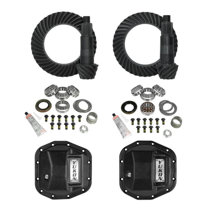 Yukon Gear & Axle - Yukon Gear & Axle Yukon Gear 18-23 Jeep JL & JT M220 Rear/M210 Front Stage 2 Gear Kit Package 5.38 RATIO w/ F&R Covers - YGK070STG2