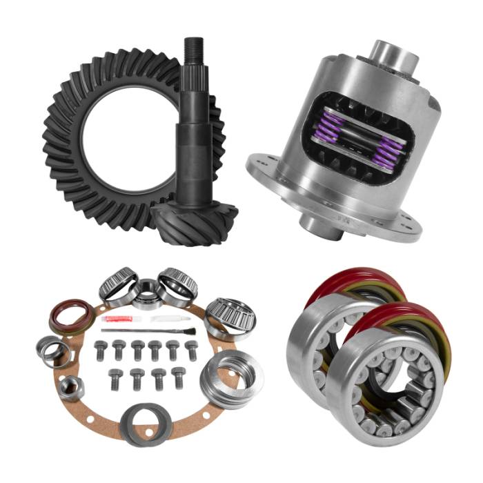 Yukon Gear & Axle - Yukon Gear & Axle Yukon 8.6in GM 4.56 Rear Ring & Pinion Install Kit 30 Spline Positraction Axle Bearings and Seals - YGK2019