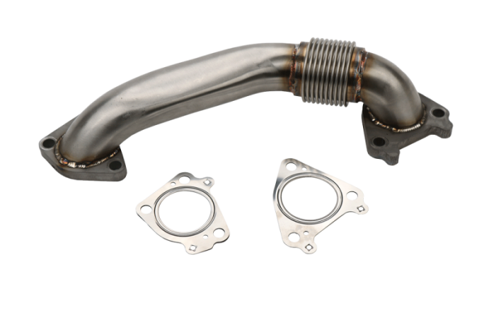 2" Stainless Single Turbo Style Passenger Side Up Pipe for OEM Manifolds with Gaskets