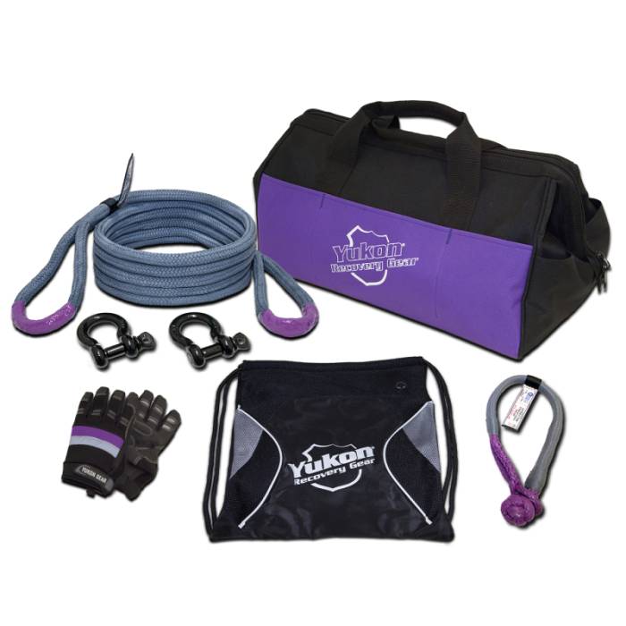 Yukon Gear & Axle - Yukon Gear & Axle Yukon Gear Recovery Gear Kit w/ 3/4in. Kinetic Rope Tow Strap - YRGKIT-2