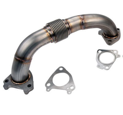 Wehrli - 2001-2016 DURAMAX 2" STAINLESS DRIVER SIDE UP PIPE FOR OEM MANIFOLD WITH GASKETS
