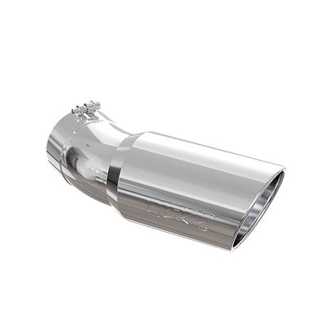 GI Parts and Bundles - MBRP Exhaust Tip, 6 O.D., Angled Rolled End, 5 inlet, 15 1/2 in length, 30 degree bend, T304 T5154