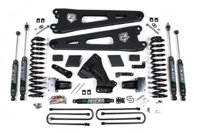 Zone Offroad - Zone Offroad 23-26 Ford F250/F350 4WD 7in Radius Arm Susp. Lift Kit 4.5in Rear - Adv. Series Shocks - ZONF127F