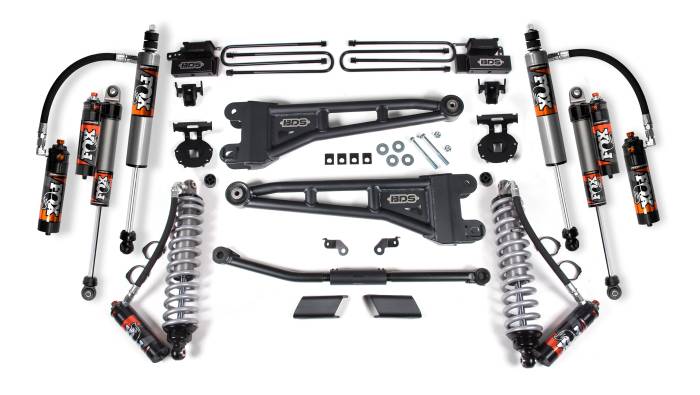 BDS Suspension - BDS Suspension Build the ultimate 2023-2026 Ford F450 Super Duty diesel powered truck with this 2.5-inch radius arm lift kit with FOX 2.5 Performance Elite coilover shocks from BDS Suspension. Designed to improve stance, performance, and capability, th