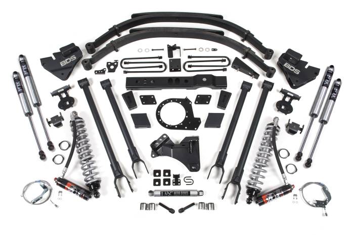 BDS Suspension - BDS Suspension Go to new heights with your 2017-2019 Ford F250 and F350 Super Duty diesel truck by installing this 8-inch 4-Link lift kit with FOX 2.5 Performance Elite coil-over shocks from BDS. Designed to improve stance, performance, and capability,