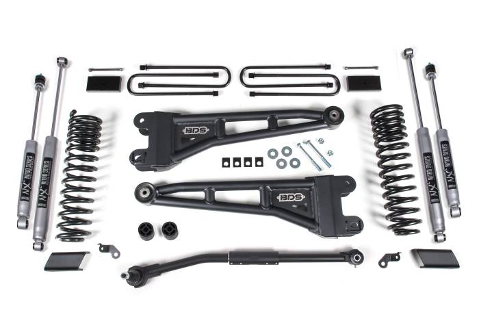 BDS Suspension - BDS Suspension Level out and take your Ford Super Duty diesel powered truck with this 3-inch radius arm lift kit from BDS Suspension. Designed to improve stance, performance, and capability, this kit includes everything necessary to set your truck up r