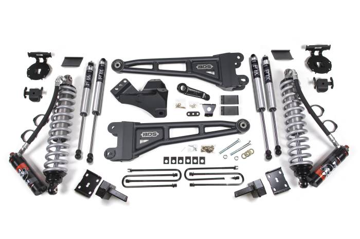 BDS Suspension - BDS Suspension Built to outperform, upgrade your 2011-2016 Ford F250 and F350 Super Duty diesel powered truck with this 4-inch radius arm lift kit and FOX 2.5 Performance Elite Coil-over conversion from BDS Suspension. Designed to improve stance, perfo