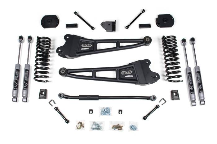 BDS Suspension - BDS Suspension Level out and take your 2014-2018 and 2025 RAM 2500 diesel powered truck with this 3-inch radius arm lift kit from BDS Suspension. Designed to improve stance, performance, and capability, this kit includes everything necessary to set you
