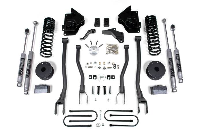 BDS Suspension - BDS Suspension Built to outperform, BDS Suspension engineered a 4-inch lift kit with 4-Link conversion for your 2013-2018 RAM 3500 gas powered truck that will surely impress. Works only on trucks with factory rear air ride option. Designed to improve s