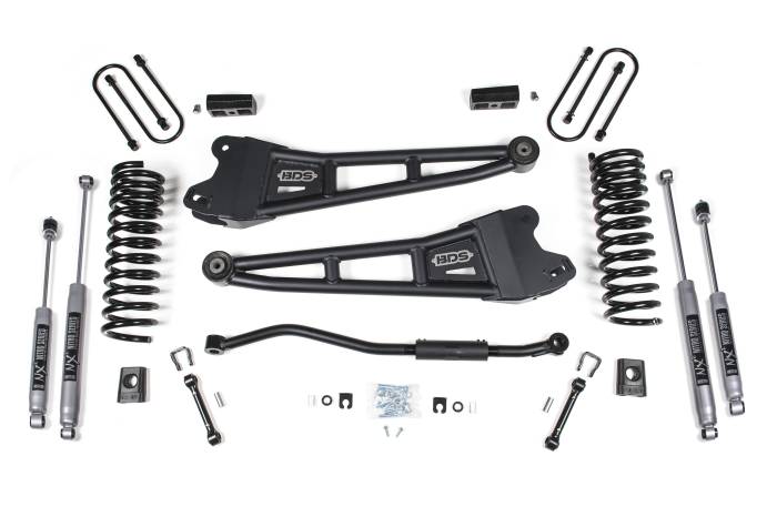 BDS Suspension - BDS Suspension Level out and take your RAM 3500 diesel powered truck with this 3-inch radius arm lift kit from BDS Suspension. Designed to improve stance, performance, and capability, this kit includes everything necessary to set your truck up right wi