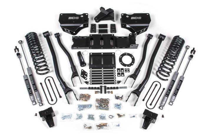 BDS Suspension - BDS Suspension Raise your RAM 3500 gas powered truck to the next heights with this 5.5-inch lift kit with 4-Link conversion from BDS Suspension. Designed to improve stance, performance, and capability, this kit includes everything necessary to set your