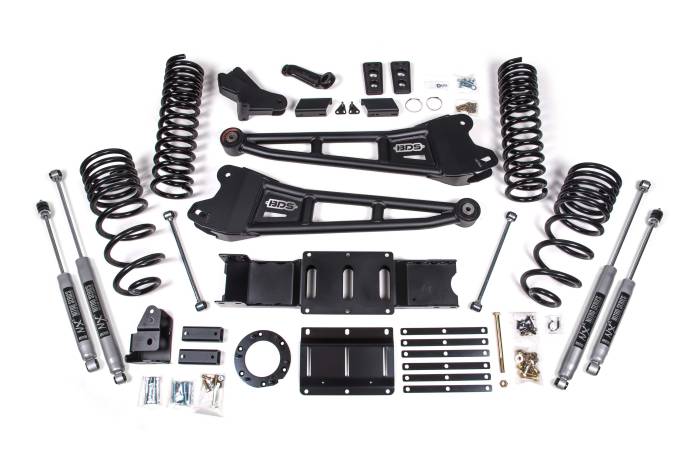 BDS Suspension - BDS Suspension Take your RAM 2500 gas powered truck to the next level with this 4-inch radius arm lift kit from BDS Suspension. Designed to improve stance, performance, and capability, this kit includes everything necessary to set your truck up right w