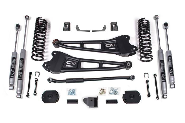 BDS Suspension - BDS Suspension Level out and take your 2014-2018 RAM 2500 diesel powered truck with this 3-inch radius arm lift kit from BDS Suspension. Works with factory air ride equipped trucks only. Designed to improve stance, performance, and capability, this kit