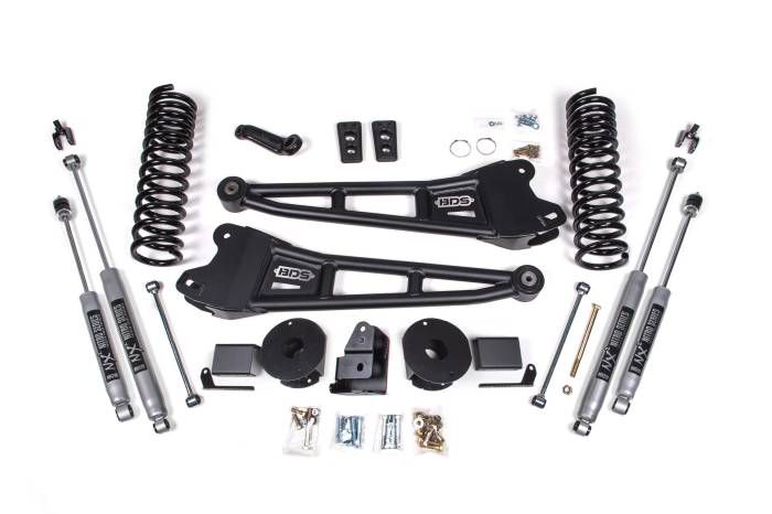 BDS Suspension - BDS Suspension Take your 2014-2018 RAM 2500 diesel powered truck, equipped with factory rear air ride, to the next level with this 4-inch radius arm lift kit from BDS Suspension. Designed to improve stance, performance, and capability, this kit include