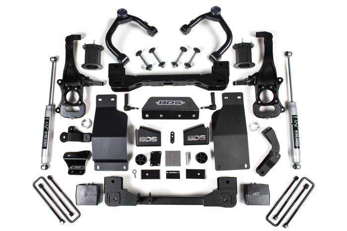 BDS Suspension - BDS Suspension BDS steps up the performance and capability of the Chevy Silverado and GMC Sierra 1500 trucks with 6-inch suspension lift kit. Designed to improve stance, performance, and capability, this kit includes everything necessary to set your tr