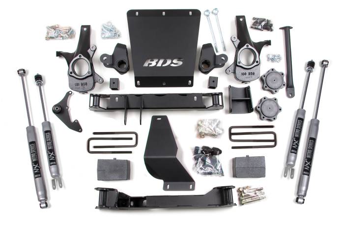 BDS Suspension - BDS Suspension Designed to improve stance, performance, and capability, the BDS 6-inch lift kit for the 1999-2006 Chevy Silverado and GMC Sierra 1500 4WD is a must have upgrade. For maximum ground clearance, BDS designed a No Torsion Bar Drop System wh