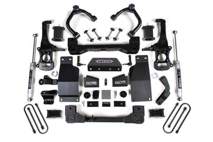 BDS Suspension - BDS Suspension BDS steps up the performance and capability of the Chevy Silverado and GMC Sierra 1500 trucks with 4-inch suspension lift kit. Designed to improve stance, performance, and capability, this kit includes everything necessary to set your tr