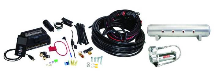 Air Lift - Air Lift Performance 3P (3/8 Air Line 4 Gal 7-Port  Raw Aluminum Tank VIAIR 444C Comp) - 27689