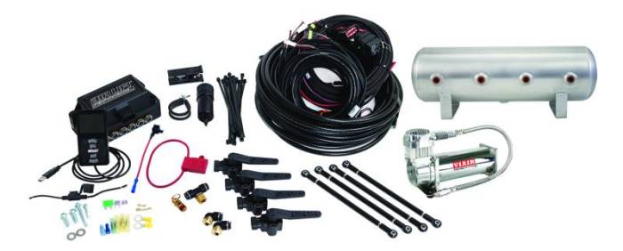 Air Lift - Air Lift Performance 3H (1/4 Air Line 2.5 Gal  Raw Aluminum Tank VIAIR 444C Comp) - 27691