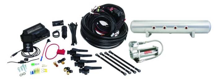 Air Lift - Air Lift Performance 3H (3/8 Air Line 5 Gal  Raw Aluminum Tank VIAIR 444C Comp) - 27698