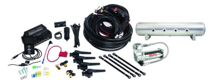 Air Lift - Air Lift Performance 3H (3/8 Air Line 4 Gal 7-Port  Raw Aluminum Tank VIAIR 444C Comp) - 27699