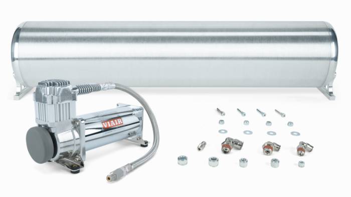 Air Lift - Air Lift 28in FLO Tank w/ Viair 444c Compressor (Incl. Fittings & Tank Mounting Hardware) - 27764