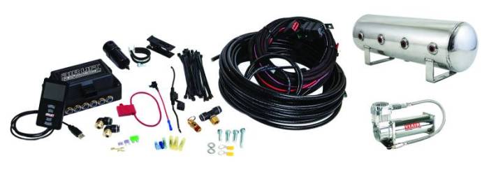 Air Lift - Air Lift Performance 3P (1/4 Air Line 2.5 Gal  Polished Aluminum Tank VIAIR 444C Comp) - 27781