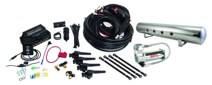 Air Lift - Air Lift Performance 3H (1/4 Air Line 5 Gal  Polished Aluminum Tank VIAIR 444C Comp) - 27793