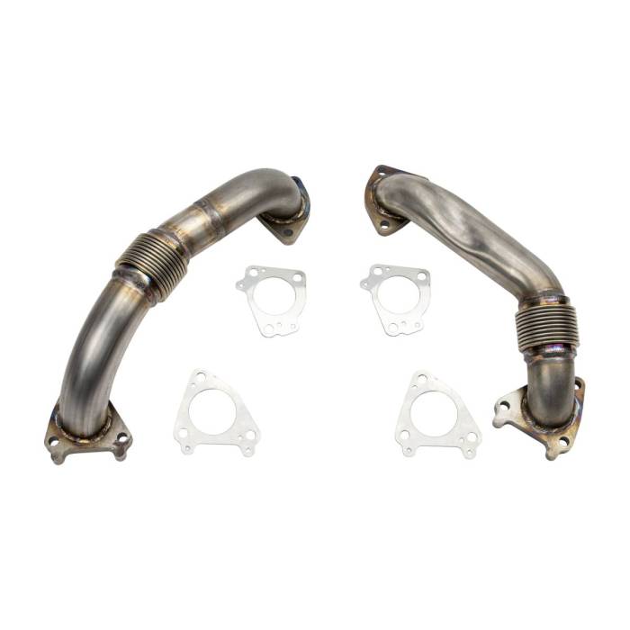 Wehrli Custom Fabrication - Wehrli 2001-2004 LB7 Duramax 2" Stainless Single Turbo Up Pipe Kit for OEM or WCFab Manifolds w/ Gaskets