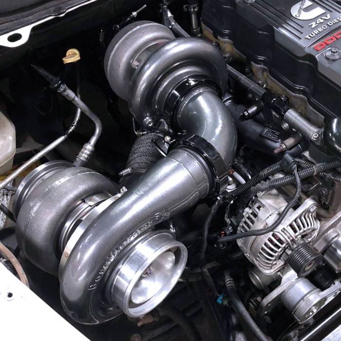 Wehrli Custom Fabrication - Wehrli 2003-2007 5.9L Cummins S400/S300 Side by Side Compound (Twin) Turbo Kit