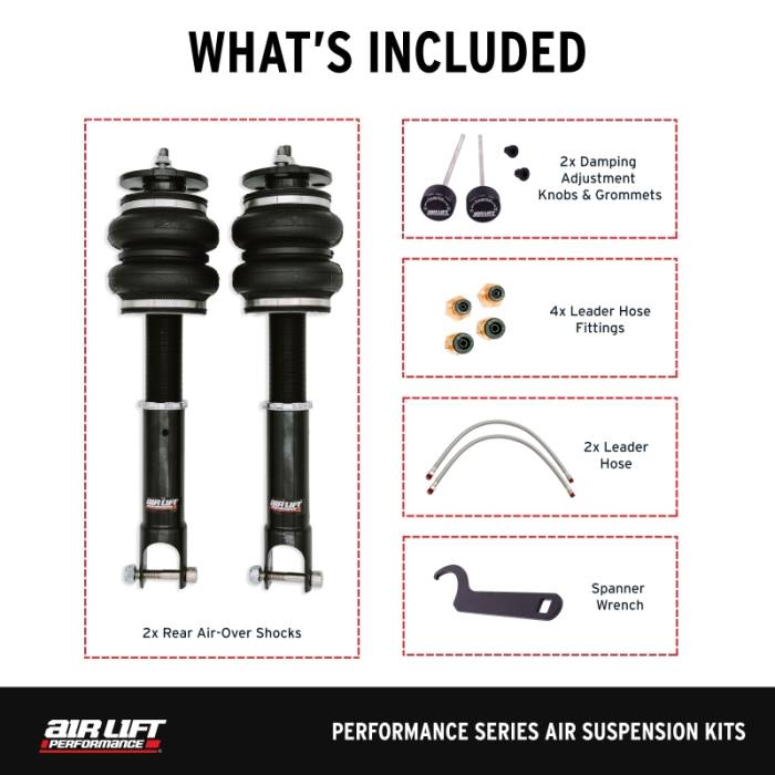 Air Lift - Air Lift 15-20 Acura TLX / 13-17 Honda Accord Rear Performance Air Suspension Kit - 76514