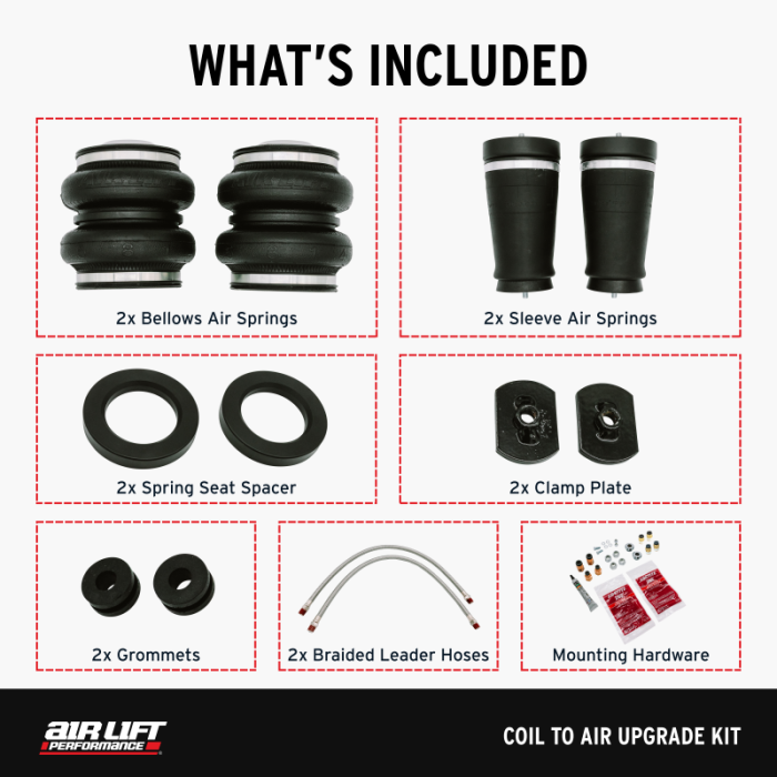 Air Lift - Air Lift 05-14 Ford Mustang S197 Coil to Air Upgrade Kit - 83015