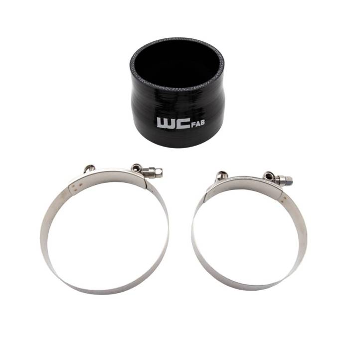 Wehrli Custom Fabrication - WCFab 3.5" x 4" ID Straight Reducer x 3" Long Silicone Boot and Clamp Kit - WCF207-106