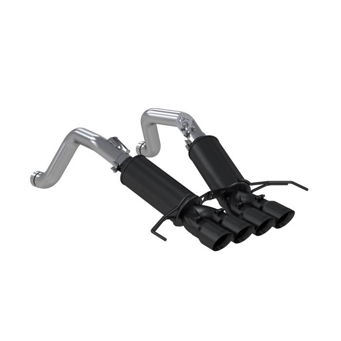 MBRP - MBRP Exhaust 3in. Dual Muffler Axle Back; with Quad 4in. Dual Wall Tips; Black - S7030BLK