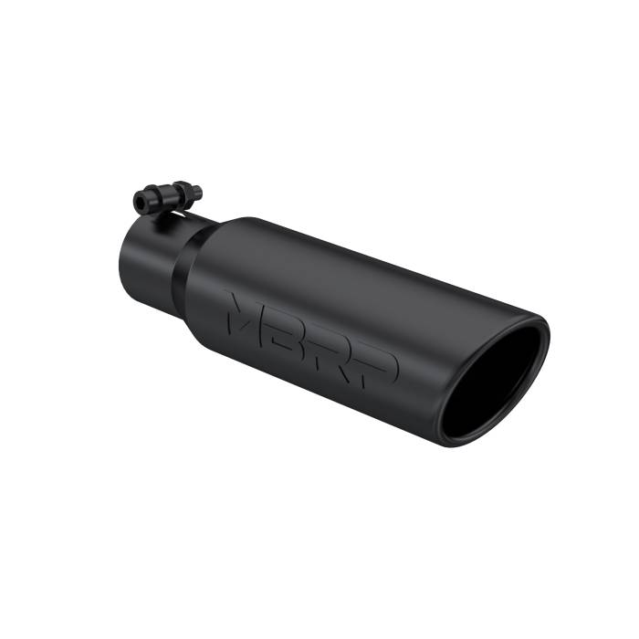 MBRP - MBRP Exhaust Tip; 3in. O.D. Angled Rolled End 2in. inlet 12in. length-Black Coated - T5113BLK