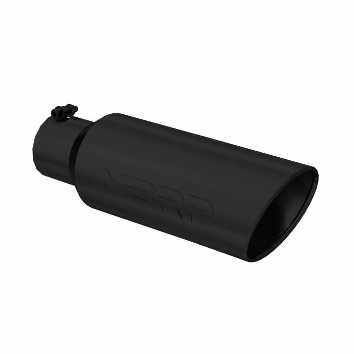MBRP - MBRP Exhaust Tip; 6in. O.D.; Rolled end; 4in. inlet 18in. in length; Black Coated - T5130BLK