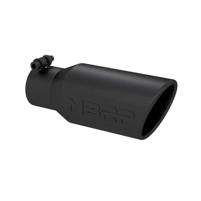 MBRP - MBRP Exhaust Tip; 4in. O.D. Angled Rolled End 2 3/4in. inlet 10in. length; Black - T5157BLK