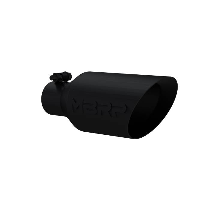 MBRP - MBRP Exhaust Tip; 4 1/2in. O.D.; DW Angle Rolled End; 2 1/2in. inlet 11in. in length; Black Coated - T5161BLK